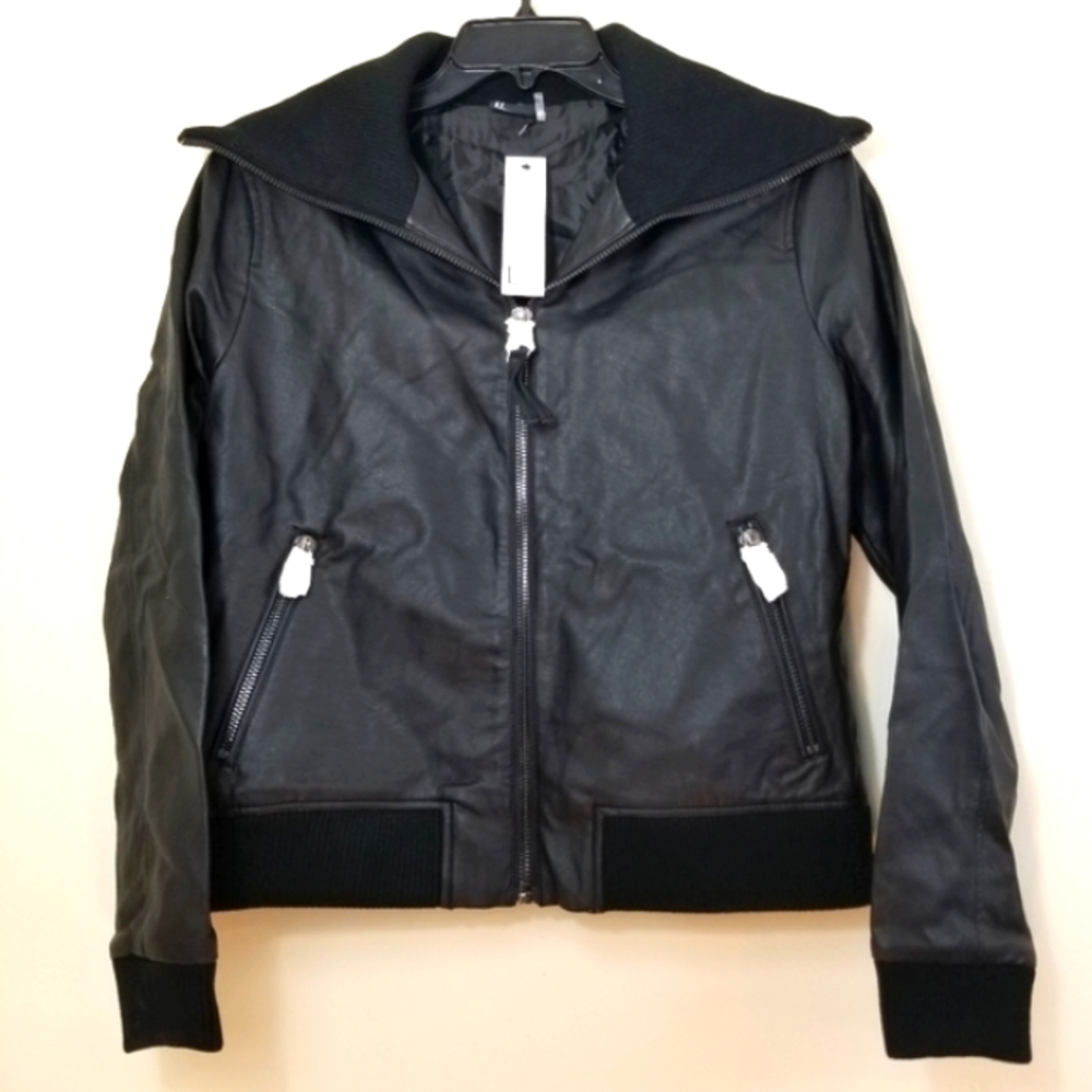 LOVE TOKEN Faux Leather Moto Jacket